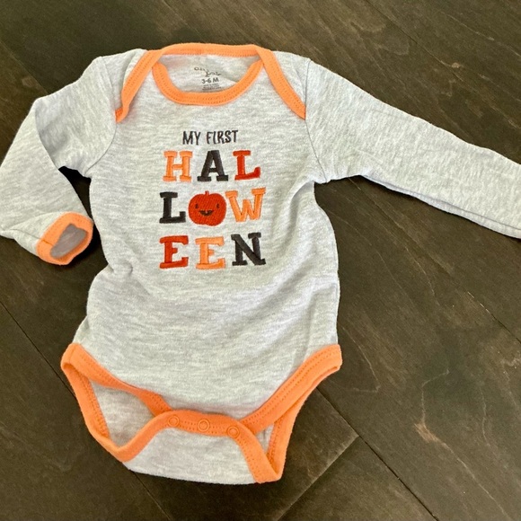 Chick Pea Gray and Orange Bodysuit One Piece - Picture 2 of 2